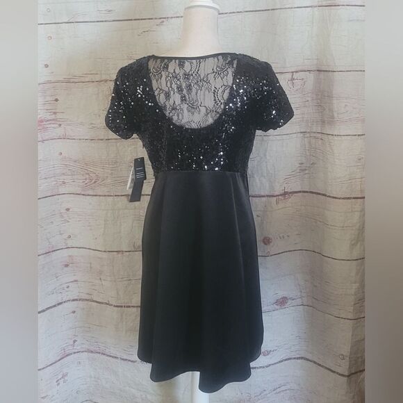 Aidan Mattox Sequin and Charmeuse Cocktail Dress Size 8 NWT - Picture 3 of 7